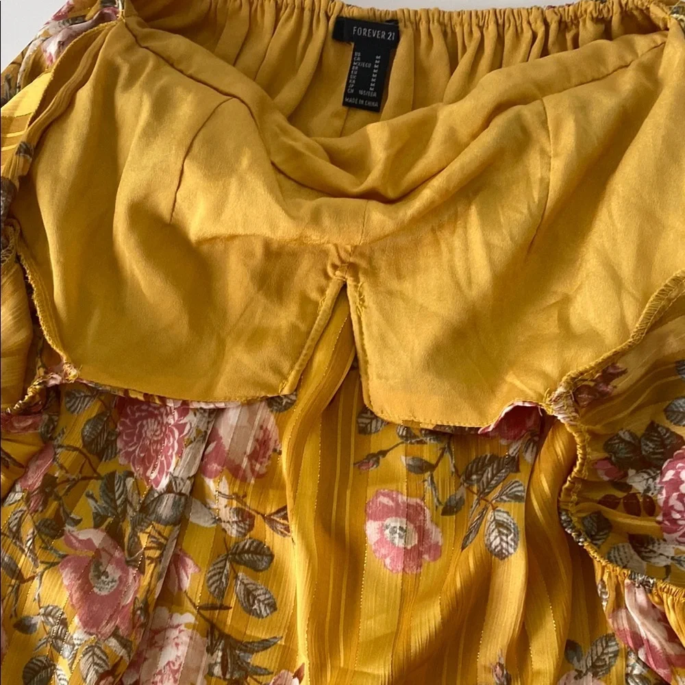 Forever 21 Yellow Tiered Babydoll Dress - Picture 6 of 6